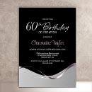 Search for black and silver 60th invitations Chic