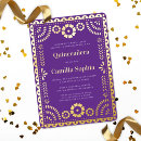 Search for purple gold quinceanera invitations Mis quince años