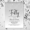 Search for diamond 50th birthday invitations Silver