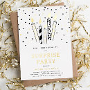 Search for funny surprise birthday invitations Black and gold