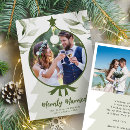 Search for greenery christmas wedding announcement cards Mr and mrs