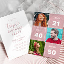 Search for 3 photo birthday invitations Adult