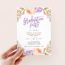 Search for floral graduation invitations Feminine