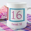 Search for teen birthday mugs Sweet sixteen