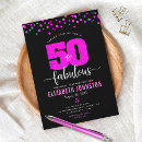 Search for hot pink and black birthday invitations 50 and fabulous