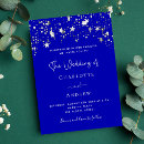 Search for silver stars wedding invitations Royal blue