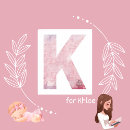 Search for letter k pink baby kids Watercolor