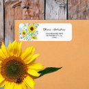 Search for sunflower return address return address labels Watercolor