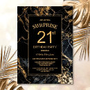Search for marble 21st birthday invitations Black