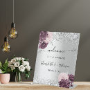 Search for pink flowers welcome wedding signs Silver
