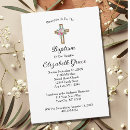 Search for pink christening invitations Script calligraphy