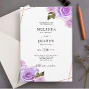 Search for purple and rose gold wedding invitations Floral