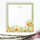 Search for watercolor sunflower notepads Green