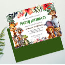Search for 3rd boy birthday invitations Cute jungle animals