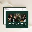 Search for 3 photo christmas cards Green