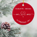 Search for red heart christmas tree decorations Xmas
