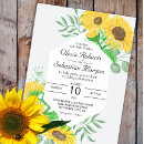 Search for sunflower bouquet wedding invitations Watercolor