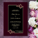 Search for elegant burgundy and gold wedding invitations Black