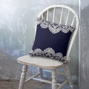 Search for white lace cushions Blue and white