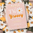Search for girls 2nd birthday invitations Two groovy