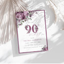 Search for purple 90th birthday invitations Chic