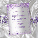 Search for violet birthday invitations Silver