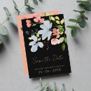 Search for pink floral save the dates Black