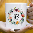 Search for floral monogrammed mugs Bridesmaid