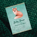 Search for fox baby shower invitations Green