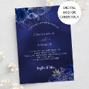 Search for navy blue flowers wedding invitations Elegant