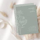 Search for sage green and white wedding invitations Simple
