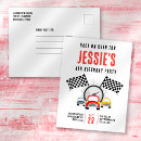 Search for racing car birthday cards Race on over