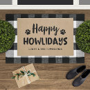 Search for black dog doormats Happy howlidays