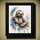 Search for sloths art Watercolor