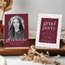 Search for maroon graduation invitations Trendy