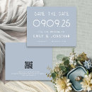 Search for dusty blue wedding save the dates Qr code