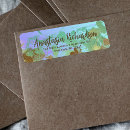 Search for brushstroke return address labels Watercolor