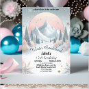 Search for snow birthday invitations Pink