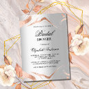 Search for silver bridal shower invitations Rose gold