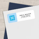 Search for gingham return address labels Blue