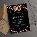 Search for gold 90th birthday invitations Black