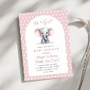 Search for pink elephant invitations Its a girl
