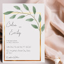 Search for green leaves border wedding invitations Foliage
