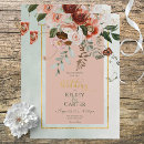 Search for peach and green wedding invitations Watercolor flowers