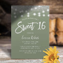 Search for silver and green sweet 16 invitations Elegant