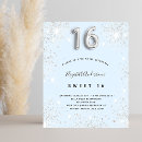 Search for baby blue sweet 16 invitations Silver