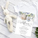 Search for watercolor flowers invitations Dusty blue
