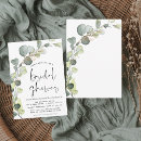Search for watercolor eucalyptus bridal shower invitations Green and white