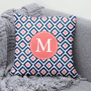 Search for navy blue and coral cushions Colourful