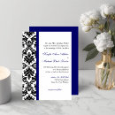 Search for royal blue and black wedding invitations Damask